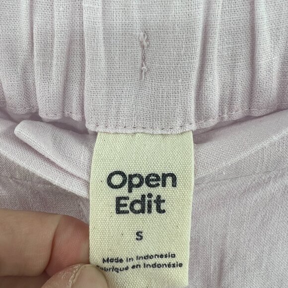 Open Edit Pink Wide Leg Lightweight Linen Blend Pants Women's Small - Picture 5 of 7